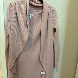 Leith Blush Ribbed Cardigan